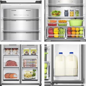 Hisense Gross 610L/Net 456L Cross Door  Refrigerator Fridge RQ5G470SBS3, My Fresh Choice Function, Metal-Tech Cooling, Durable Inverter, Premium Flat Door Design, Total No Frost, Multi AirFlow, Inverter RQ5G470SBS3 SILVER - Image 7