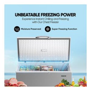 NIKAI Single Door Chest Freezer With Storage Basket, High Energy Efficiency Cooling System, Adjustable Temperature, Silent Operation, For Home And Restaurants 540 L 1200 W NCF540N7S Grey - Image 4
