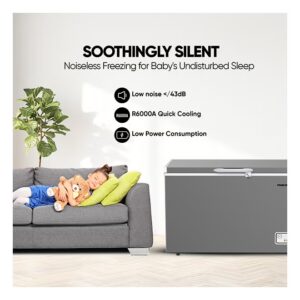 NIKAI Single Door Chest Freezer With Storage Basket, High Energy Efficiency Cooling System, Adjustable Temperature, Silent Operation, For Home And Restaurants 540 L 1200 W NCF540N7S Grey - Image 5
