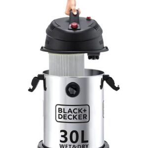 BLACK+DECKER Canister Stainless Steel Vacuum Cleaner With Wet And Dry Function 30 L 1610 W WV1450-B5 Silver/Black - Image 5