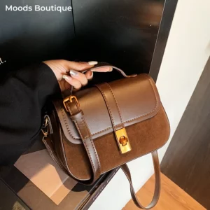 Branded Mini Square Flap Cross Body Bags For Women 2025 Latest Luxury Designer Purses And Handbags PU Suede Shoulder Saddle Bag - Image 1