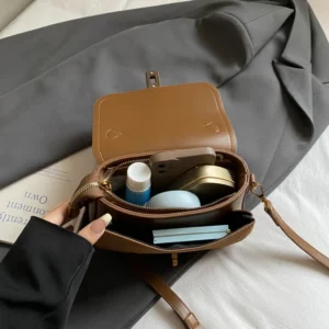 Branded Mini Square Flap Cross Body Bags For Women 2025 Latest Luxury Designer Purses And Handbags PU Suede Shoulder Saddle Bag - Image 6