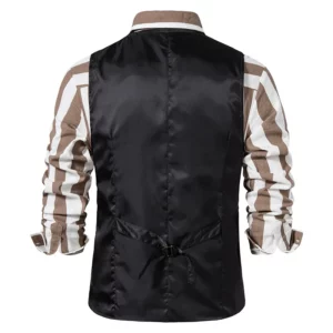 2026 Spring New Casual Mens Woolen Waistcoats Vintage Plaid Textured Button Vest Jackets Men Fashion V Neck Sleeveless Jacket - Image 6