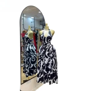 2025 Women V-neck Sleeveless Halter Print Midi Dress Backless Elegant Birthday Beach Party Vestidos Big Swing Dresses - Image 6