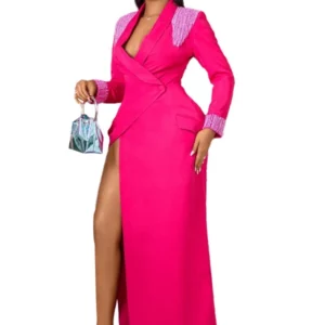 African Dresses For Women Party Dashiki Clothing Long Sleeve Split Maxi Dress Robe Africaine Femme Abaya Clothes Africa Dress - Image 3