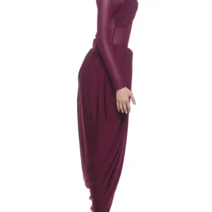 Nibber Splits Hem Dress Woman Mesh Patchwork o-Neck Full Sleeve Irregular Ruched Midnight Prom Party Elegant Skinny Vestidos - Image 10