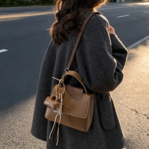 Cross-Border Foreign Trade Hot Sale Winter New Solid Color Tote Bag Female Fashionable RetroPUShoulder Crossbody Bag - Image 3