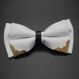 Men's Solid Black White Bow Ties Formal Dress Wedding Bowties For Men Women Leisure Metal Bling Butterfly Bowknot Banquet Cravat - Image 3