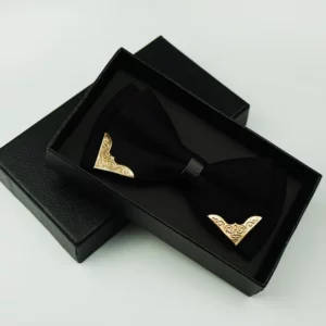 Men's Solid Black White Bow Ties Formal Dress Wedding Bowties For Men Women Leisure Metal Bling Butterfly Bowknot Banquet Cravat - Image 4