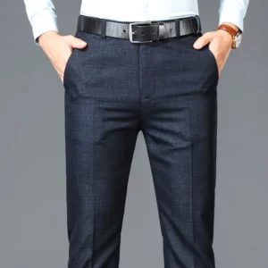 New Business Casual Suit Pants Men Solid High Waist Straight Office Formal Trousers Mens Classic Style Suit Long Pants Plus Size - Image 2