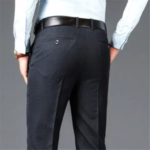 New Business Casual Suit Pants Men Solid High Waist Straight Office Formal Trousers Mens Classic Style Suit Long Pants Plus Size - Image 5