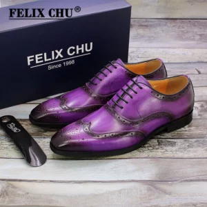 Luxury Men's Dress Shoes Genuine Calf Leather Oxford Shoes for Men Wingtip Brogue Comfortable Business Formal Shoes Male - Image 4