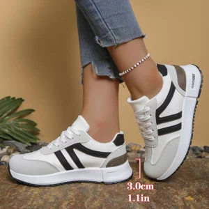 2026 Mid Color Platform Sneakers Women Comfortable Non Slip Lace Up Running Shoes Woman Fashion Thick Bottom Walking Shoes Mujer - Image 2