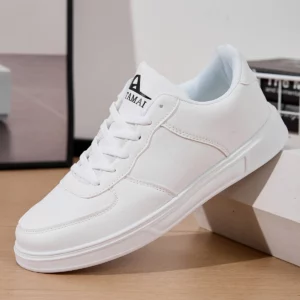 Leather Men White Sneakers Breathable Skateboarding Shoes Mens Outdoor Walking Running Shoes Couple Casual Shoes Size 36-45 - Image 5