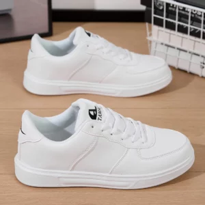 Leather Men White Sneakers Breathable Skateboarding Shoes Mens Outdoor Walking Running Shoes Couple Casual Shoes Size 36-45 - Image 6
