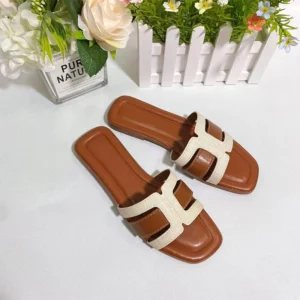 French Square Toe Slides Women Summer Multicolor Beach Sandals High Quality H Slippers Outwear Comfortable Flip-flops Large Size - Image 6