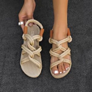 2025 Ladies Shoes Open Toe Women's Sandals Fashion Slip-on Casual Summer New Plus Size Light Comfortable Concise Flat Sandals - Image 5