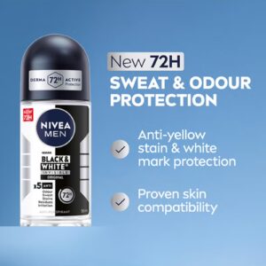 Nivea Pack Of 2 Black And White Invisible Original Antiperspirant Roll On 50ml - Image 8