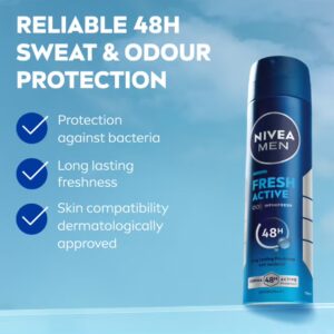 Nivea Pack Of 2 Fresh Active Deodorant Spray 150ml - Image 7