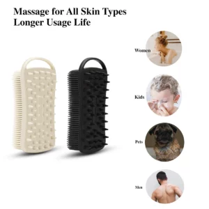 2 In 1 Silicone Shower Brush Scrubber Soft Scalp Massager Shampoo Brush Double-Sided Body Brush Foam Skin Clean Tool - Image 6