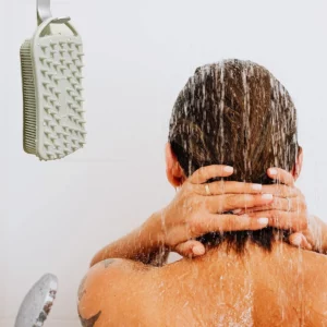 2 In 1 Silicone Shower Brush Scrubber Soft Scalp Massager Shampoo Brush Double-Sided Body Brush Foam Skin Clean Tool - Image 3