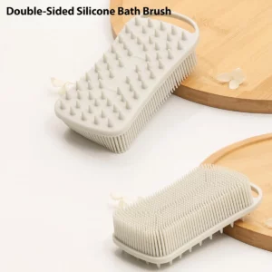 2 In 1 Silicone Shower Brush Scrubber Soft Scalp Massager Shampoo Brush Double-Sided Body Brush Foam Skin Clean Tool - Image 5