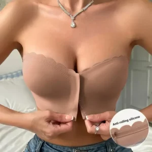 Front Button Underwear Bra No Underwire Smooth Breathable Comfortable Solid Color Gathering No Trace Invisible Women Underwear - Image 3