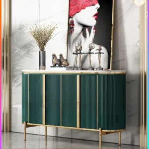 Elegant Living Room Golden Modern Design Furniture Tv Stand and Coffee Table With Marble Top Stainless Steel Leg - Image 6
