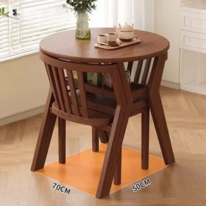 Solid wood three-piece balcony outdoor leisure table and chair set one table and two chairs combination coffee catering - Image 3