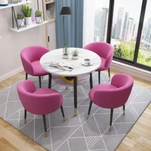 Marble White Coffee Table Sets Small Stone Patio Accent Floor Coffee Table Sets Vintage Conjunto De Muebles Hotel Furniture - Image 6
