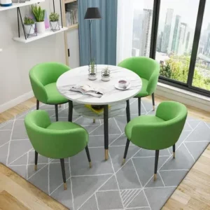 Marble White Coffee Table Sets Small Stone Patio Accent Floor Coffee Table Sets Vintage Conjunto De Muebles Hotel Furniture - Image 4