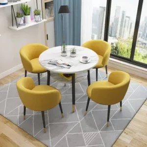 Marble White Coffee Table Sets Small Stone Patio Accent Floor Coffee Table Sets Vintage Conjunto De Muebles Hotel Furniture - Image 3