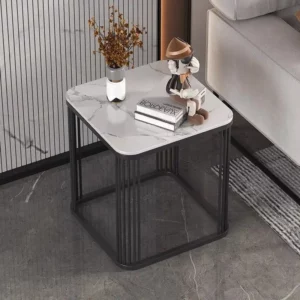 Italian Coffee Table Light Luxury Living Room Sofa Side Table Balcony Rock Plate Small Square Tables Bedroom Bedside Tables - Image 4