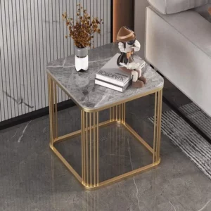 Italian Coffee Table Light Luxury Living Room Sofa Side Table Balcony Rock Plate Small Square Tables Bedroom Bedside Tables - Image 5