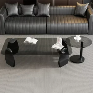 Rectangle Modern Coffee Table Minimalist Retro Vintage Nesting Clear Side Table Storage Space Saving Couchtisch Home Furniture - Image 4