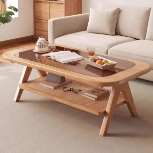 Minimalist Elegant Coffee Table Vintage Rectangle Neutral Japanese Style Coffee Table Glamour French Coffee Table Home Furniture - Image 1