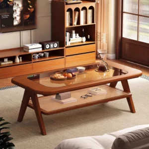 Minimalist Elegant Coffee Table Vintage Rectangle Neutral Japanese Style Coffee Table Glamour French Coffee Table Home Furniture - Image 6