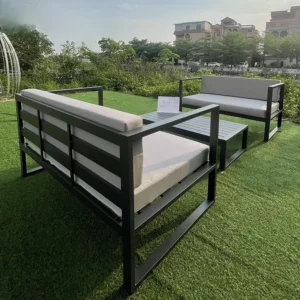 Nordic outdoor sofa, sunscreen waterproof balcony leisure furniture outdoor villa courtyard hotel, aluminum alloy tables and cha - Image 3