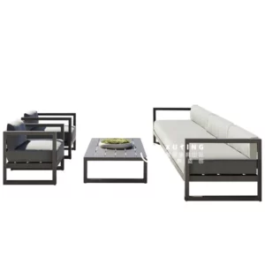 Nordic outdoor sofa, sunscreen waterproof balcony leisure furniture outdoor villa courtyard hotel, aluminum alloy tables and cha - Image 5