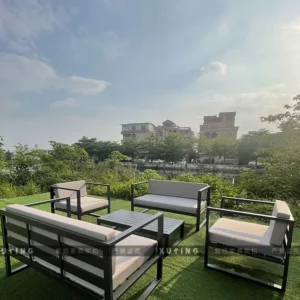 Nordic outdoor sofa, sunscreen waterproof balcony leisure furniture outdoor villa courtyard hotel, aluminum alloy tables and cha - Image 6
