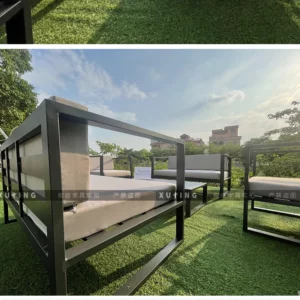 Nordic outdoor sofa, sunscreen waterproof balcony leisure furniture outdoor villa courtyard hotel, aluminum alloy tables and cha - Image 7