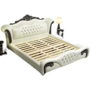 Storage Princess European Bed Double Hand Carved Bedroom Luxury Double Bed Modern Leather Cama Matrimonial Nordic Furniture - Image 6