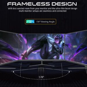 GAMEON 27 inch Gaming Monitor FHD 120Hz IPS 1ms, Wide IPS Screen Fast HDMI 2.1 and VGA Display Port Built-in Speakers Support PS5 Black - Image 2