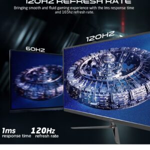 GAMEON 27 inch Gaming Monitor FHD 120Hz IPS 1ms, Wide IPS Screen Fast HDMI 2.1 and VGA Display Port Built-in Speakers Support PS5 Black - Image 3