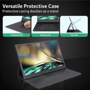 Acer PM161Q Portable IPS 15.6 Inch Full HD (1920 x 1080) Monitor I USB Type-C for Video/Power I Micro USB for Supplemental Power I 15 Degree to 35 Degree Tilt I Black black - Image 5