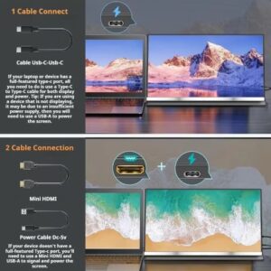V2COM V2COM 15.6" Portable Monitor, Ultra-Slim Narrow Bezel Full HD 1080P IPS Display, USB-C & HDMI Connectivity, Matte Anti-Glare Screen, Built-In Protective Case, Lightweight External Monitor for Laptop - Image 5
