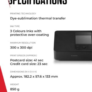 Canon SELPHY CP1500 Compact Portable Photo, Printer Photos, Collages and Stickers | Wi-Fi & Direct printing | Smart Devices,  Computers, Cameras, SD Card and USB-C Flash Drives (Upgraded CP1300 Model) Black - Image 3