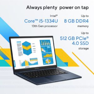ASUS (Upgraded Version) Vivobook 14 Laptop With 14-Inch Display, Core i5-1334U Processor/8GB RAM/512GB SSD/Intel UHD Graphics/Windows 11 Home Quiet Blue Quiet Blue English Quiet Blue - Image 7