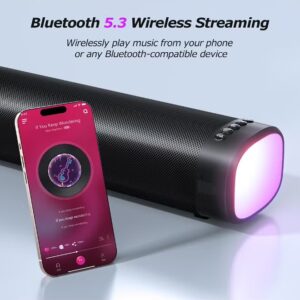 WALALLA 100W RGB Gaming Sound Bar with Dynamic Bass - 3 Color Light Modes, Bluetooth 5.3, Detachable 2-in-1 Design, for PC/TV/Projector (ARC/Opt/AUX) - Image 5