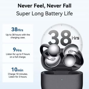 HUAWEI FreeClip 2 Wireless Earphones, Bluetooth Earbuds, Airy C-bridge Design, Adaptive Open-ear Listening, Crystal-clear Calls, 38 Hours Long Battery Life, Compatible with iOS & Android, IP57 With Free Loss Care Black - Image 8